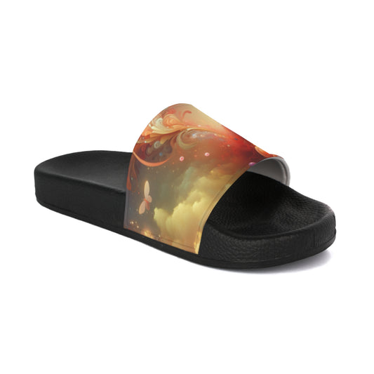Slide Sandals - Artistic Watercolor Design for Beach & Casual Wear